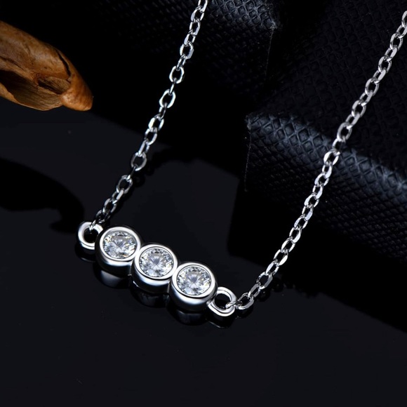 3 Stone Carat Diamond Moissanite Solitaire Dainty Chain Adjustable Bolo Bracelet - Picture 9 of 10